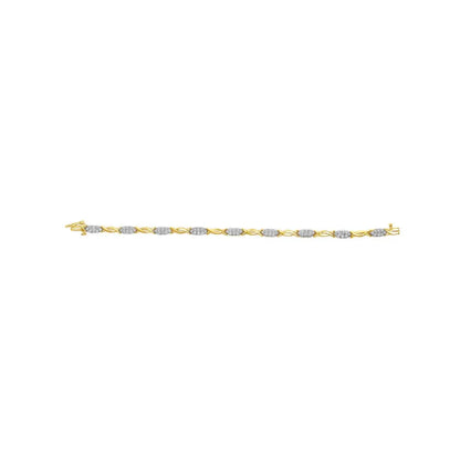 10k yellow gold 1.00 cttw round cut diamond spiral link 7’’ bracelet (h i color i2 i3 clarity) bracelets/bracelet/link handcrafted