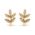 Diamond leaf & branch stud earrings in 10k yellow gold – 1/10 cttw