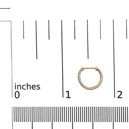 10K Yellow Gold 1/10 Cttw Diamond and Rope Twist Huggy Hoop Earrings (H-I Color, I1-I2 Clarity) - Bijoux-NYC Direct