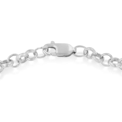 10k yellow gold 1/10 cttw diamond awareness ribbon & heart charm on 7’’.925 sterling silver rolo bracelet (h i color i1 i2