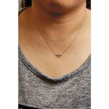 10k yellow gold 1/10 cttw diamond leaf and branch 18’’ pendant necklace (h i color i1 i2 clarity) necklaces/pendant/pendant