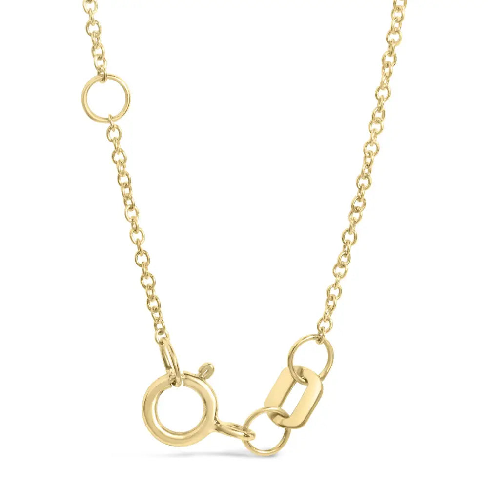10k yellow gold 1/10 cttw diamond paperclip charm adjustable bracelet bijoux-nyc direct