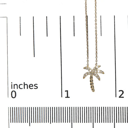 10k yellow gold 1/10 cttw round diamond palm tree 18’’ inch pendant necklace (h i color i1 i2 clarity) necklaces/pendant/pendant