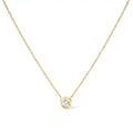 1/2 carat diamond bezel solitaire necklace in 10k yellow gold bijoux-nyc direct