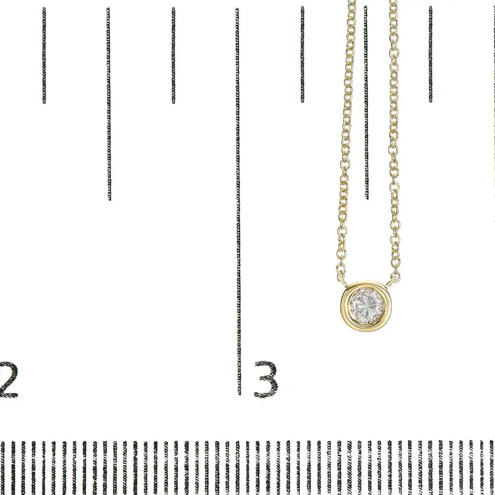 1/2 carat diamond bezel solitaire necklace in 10k yellow gold bijoux-nyc direct