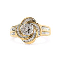 10k yellow gold 1/2 cttw diamond flower swirl cocktail ring bijoux-nyc direct