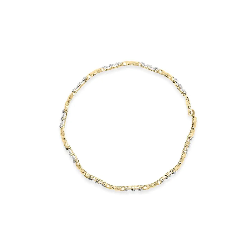 1/3 cttw diamond x-link bracelet in 10k yellow gold 7.50 inches bijoux-nyc direct