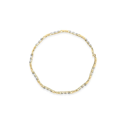 10k yellow gold 1/3 cttw diamond 3 stone and x link bracelet (i j color i1 i2 clarity) 7.50’’ inches bracelets/bracelet/link