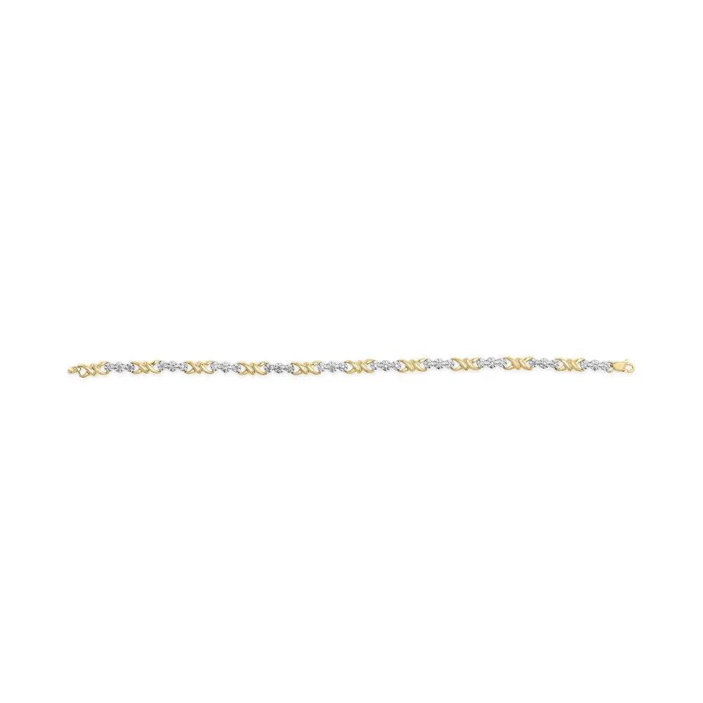 1/3 cttw diamond x-link bracelet in 10k yellow gold 7.50 inches bijoux-nyc direct