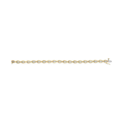 10k yellow gold 1/3 cttw diamond 3 stone teardrop design link bracelet (i j color i1 i2 clarity) 7.25’’ inches
