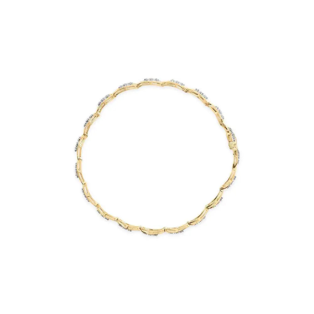 10k yellow gold 1/3 cttw diamond 3 stone teardrop design link bracelet (i j color i1 i2 clarity) 7.25’’ inches