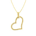 1/4 cttw diamond open heart pendant in 10k yellow gold 18 inch chain bijoux-nyc direct