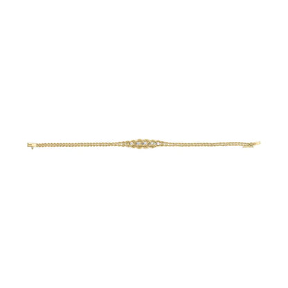 10k yellow gold 1/4 cttw round cut diamond basket weave rope chain style 7’’ bracelet (h i color i1 i2 clarity)