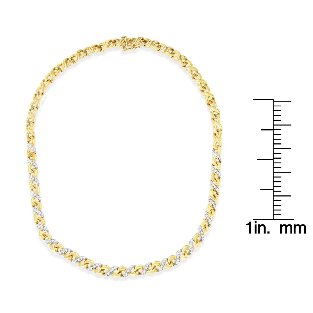 10K Yellow Gold 1 cttw Diamond Riviera Statement Pendant Necklace (J-K, I2-I3) - Bijoux-NYC Direct