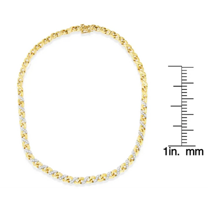 10K Yellow Gold 1 cttw Diamond Riviera Statement Pendant Necklace (J-K, I2-I3) - Bijoux-NYC Direct