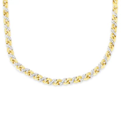 10K Yellow Gold 1 cttw Diamond Riviera Statement Pendant Necklace (J-K, I2-I3) - Bijoux-NYC Direct
