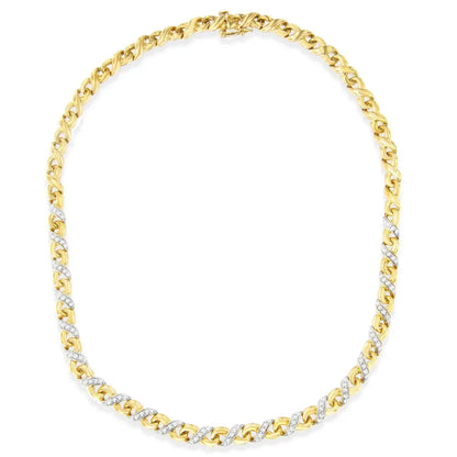 10K Yellow Gold 1 cttw Diamond Riviera Statement Pendant Necklace (J-K, I2-I3) - Bijoux-NYC Direct