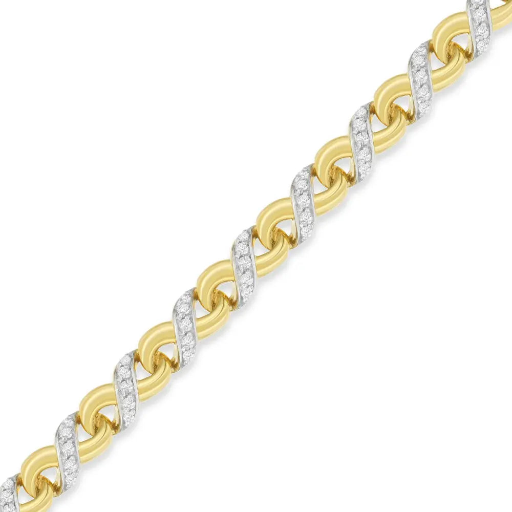10K Yellow Gold 1 cttw Diamond Riviera Statement Pendant Necklace (J-K, I2-I3) - Bijoux-NYC Direct
