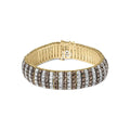 10k yellow gold 10.33 ctw brown and white diamond 5 row tennis bracelet bijoux-nyc direct