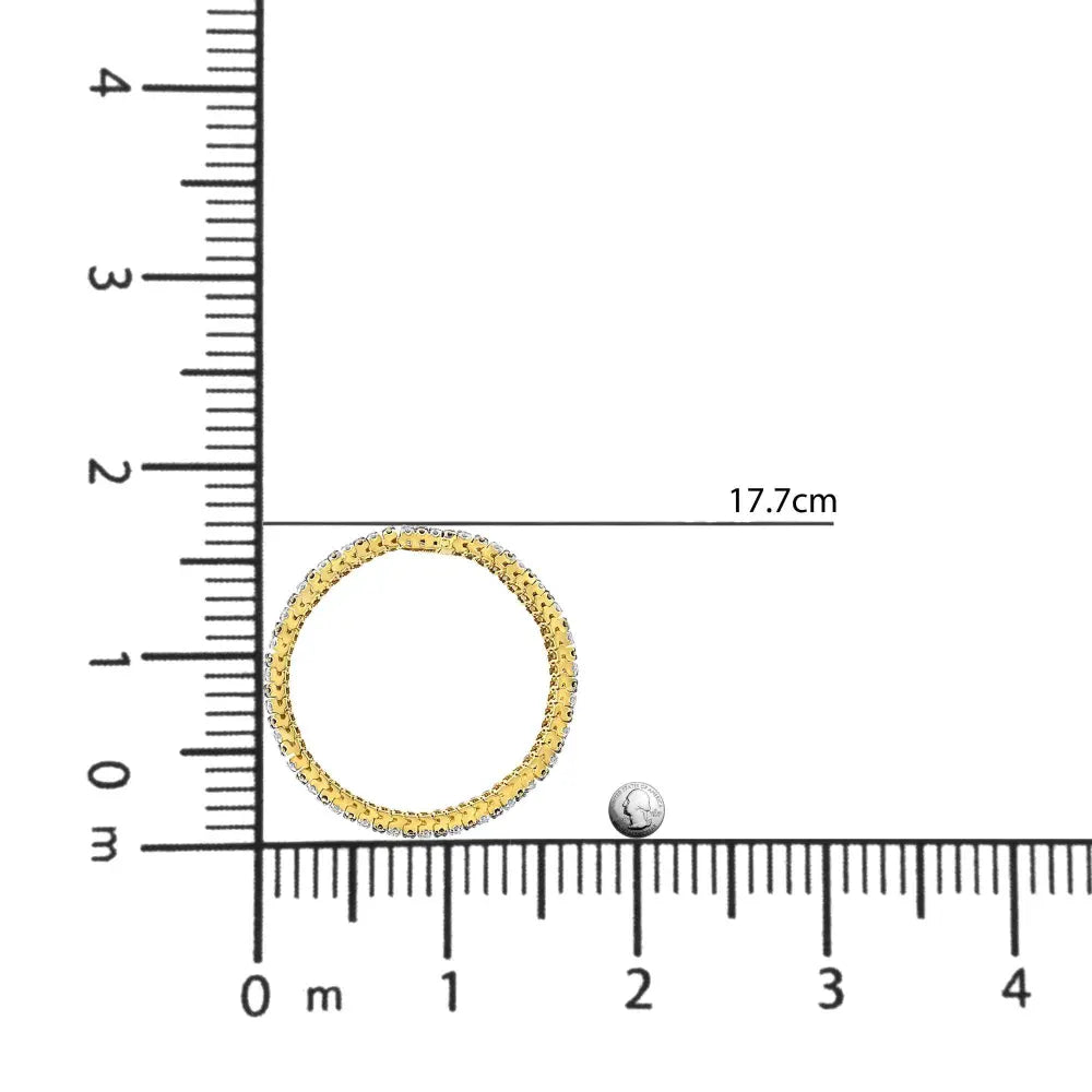 10K Yellow Gold 10 CTW 1/3 Cttw Alternating Coco Color and White Diamond 5 Row Tennis Bracelet (Brown/H-I Color, SI1-SI2 Clarity) - Size 7.25 - Bijoux-NYC Direct