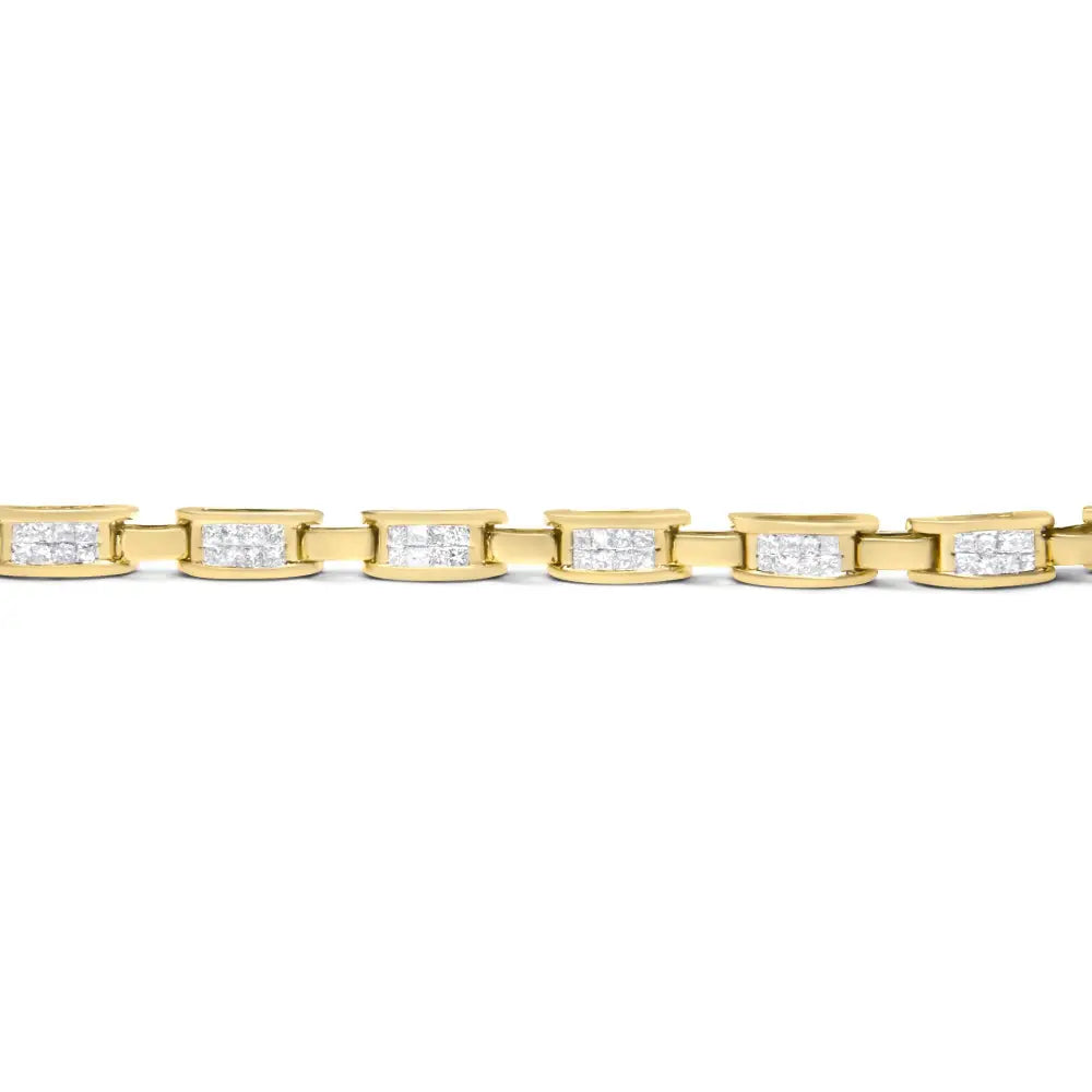 2.0 cttw princess cut diamond invisible link bracelet 10k yellow gold 7 bijoux-nyc direct