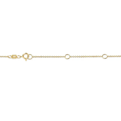 10K Yellow Gold 3/10 Carat Round Brilliant-Cut Diamond Modern Bezel-Set Solitaire 16"-18" Pendant Necklace (H-I Color, SI2-I1 Clarity) - Bijoux-NYC Direct