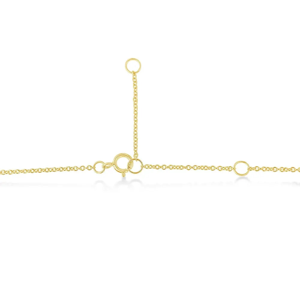 10K Yellow Gold 3/10 Carat Round Brilliant-Cut Diamond Modern Bezel-Set Solitaire 16"-18" Pendant Necklace (H-I Color, SI2-I1 Clarity) - Bijoux-NYC Direct