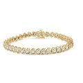 3cttw round diamond spiral link bracelet in 10k yellow gold 7.50 bijoux-nyc direct
