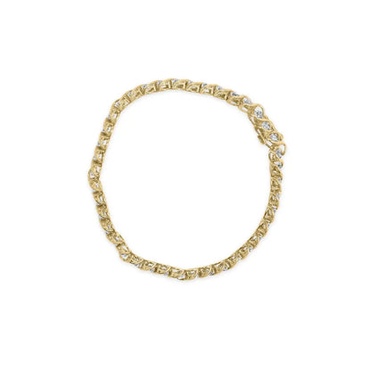10k yellow gold 3 cttw round cut diamond spiral link 7.50’’ bracelet (i j color i1 i2 clarity) bracelets/bracelet/link handcrafted