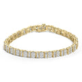 10k yellow gold 4.0 cttw baguette and round diamond 7’’ tennis bracelet bijoux-nyc direct
