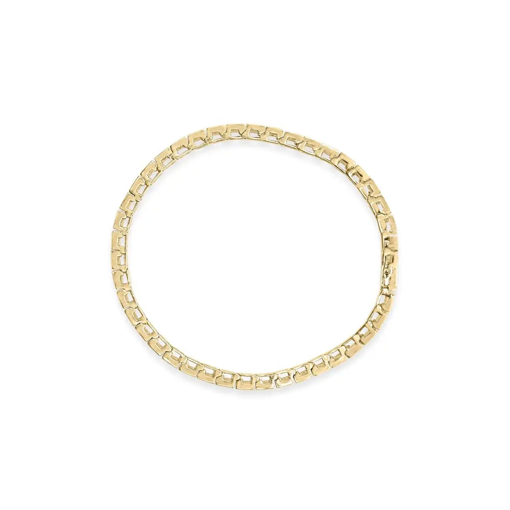 10k yellow gold 4.00 cttw round diamond channel set 7’’ tennis bracelet bijoux-nyc direct