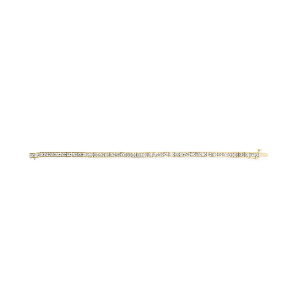 10k yellow gold 4.00 cttw channel set round diamond tennis 7’’ bracelet (j k color i1 i2 clarity) bracelets/bracelet/tennis
