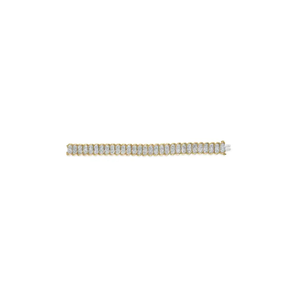 4.00 cttw pave diamond link bracelet in 10k yellow gold 7 bijoux-nyc direct