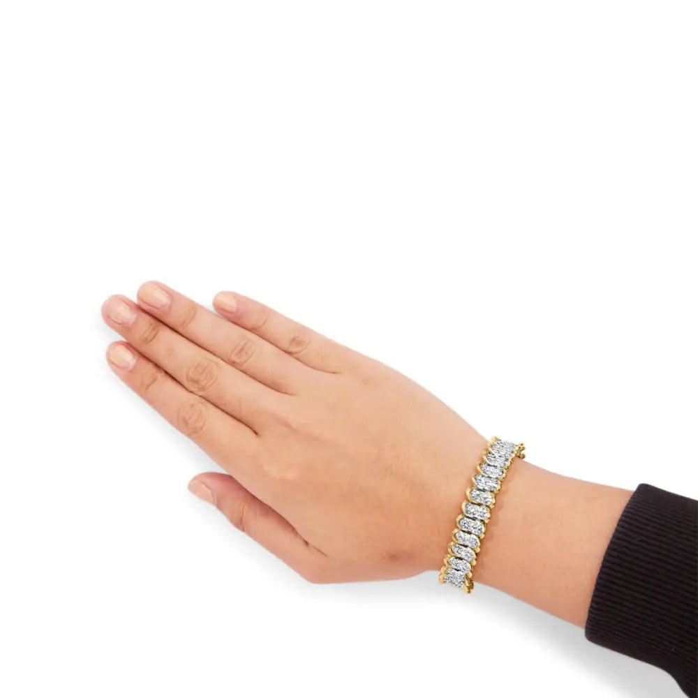 4.00 cttw pave diamond link bracelet in 10k yellow gold 7 bijoux-nyc direct