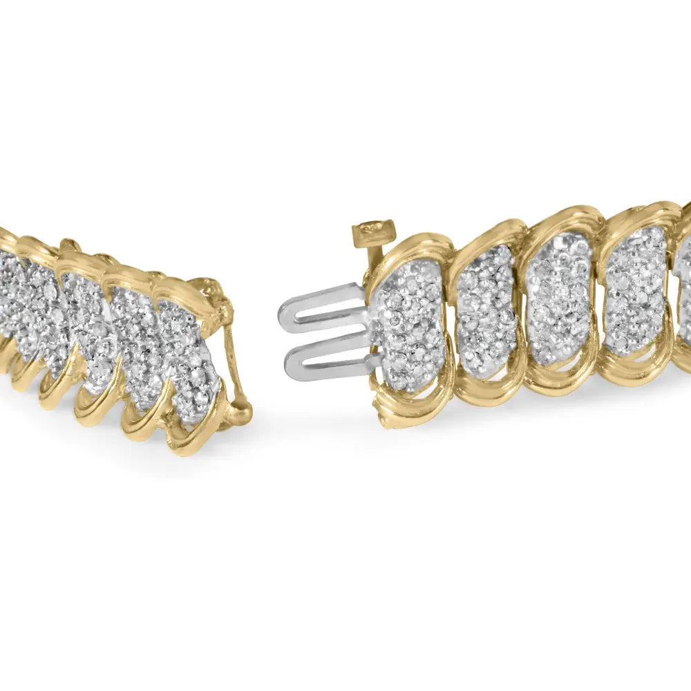 4.00 cttw pave diamond link bracelet in 10k yellow gold 7 bijoux-nyc direct