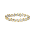 10k yellow gold 4.00 cttw diamond floral link 7.5 inch bracelet bijoux-nyc direct
