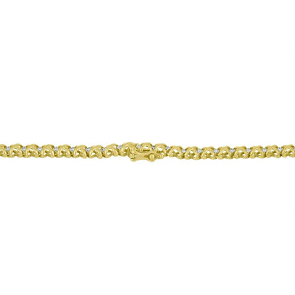 10K Yellow Gold 4 cttw Brilliant Round-Cut Diamond Graduating Riviera Statement Necklace (H-I Color, I2-I3 Clarity) - Bijoux-NYC Direct