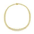 Graduated round diamond riviera necklace in 10k yellow gold 4.0 cttw bijoux-nyc direct