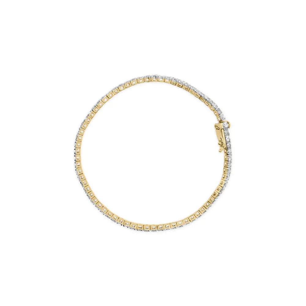 10K Yellow Gold Classic 3.0 Cttw Classic Diamond Tennis Bracelet (J-K Color, I2-I3 Clarity)  - 7.25" Inches - Bijoux-NYC Direct