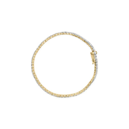 10K Yellow Gold Classic 3.0 Cttw Classic Diamond Tennis Bracelet (J-K Color, I2-I3 Clarity)  - 7.25" Inches - Bijoux-NYC Direct