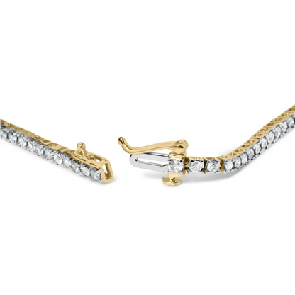 10K Yellow Gold Classic 3.0 Cttw Classic Diamond Tennis Bracelet (J-K Color, I2-I3 Clarity)  - 7.25" Inches - Bijoux-NYC Direct