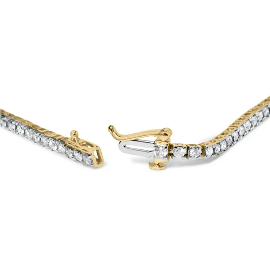 10K Yellow Gold Classic 3.0 Cttw Classic Diamond Tennis Bracelet (J-K Color, I2-I3 Clarity)  - 7.25" Inches - Bijoux-NYC Direct