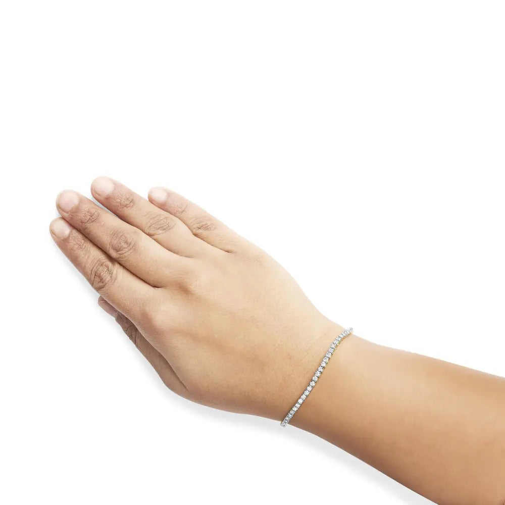 10K Yellow Gold Classic 3.0 Cttw Classic Diamond Tennis Bracelet (J-K Color, I2-I3 Clarity)  - 7.25" Inches - Bijoux-NYC Direct