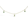 10k yellow gold pear green emerald and diamond station necklace 18 bijoux-nyc direct