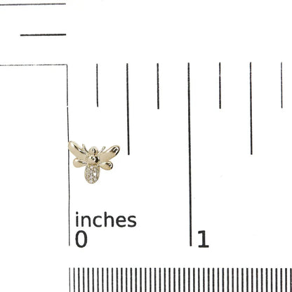 10K Yellow Gold Diamond Accented Bumble Bee Stud Earring (H-I Color, I1-I2 Clarity) - Bijoux-NYC Direct