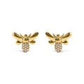 Bumble bee diamond stud earrings in 10k yellow gold bijoux-nyc direct