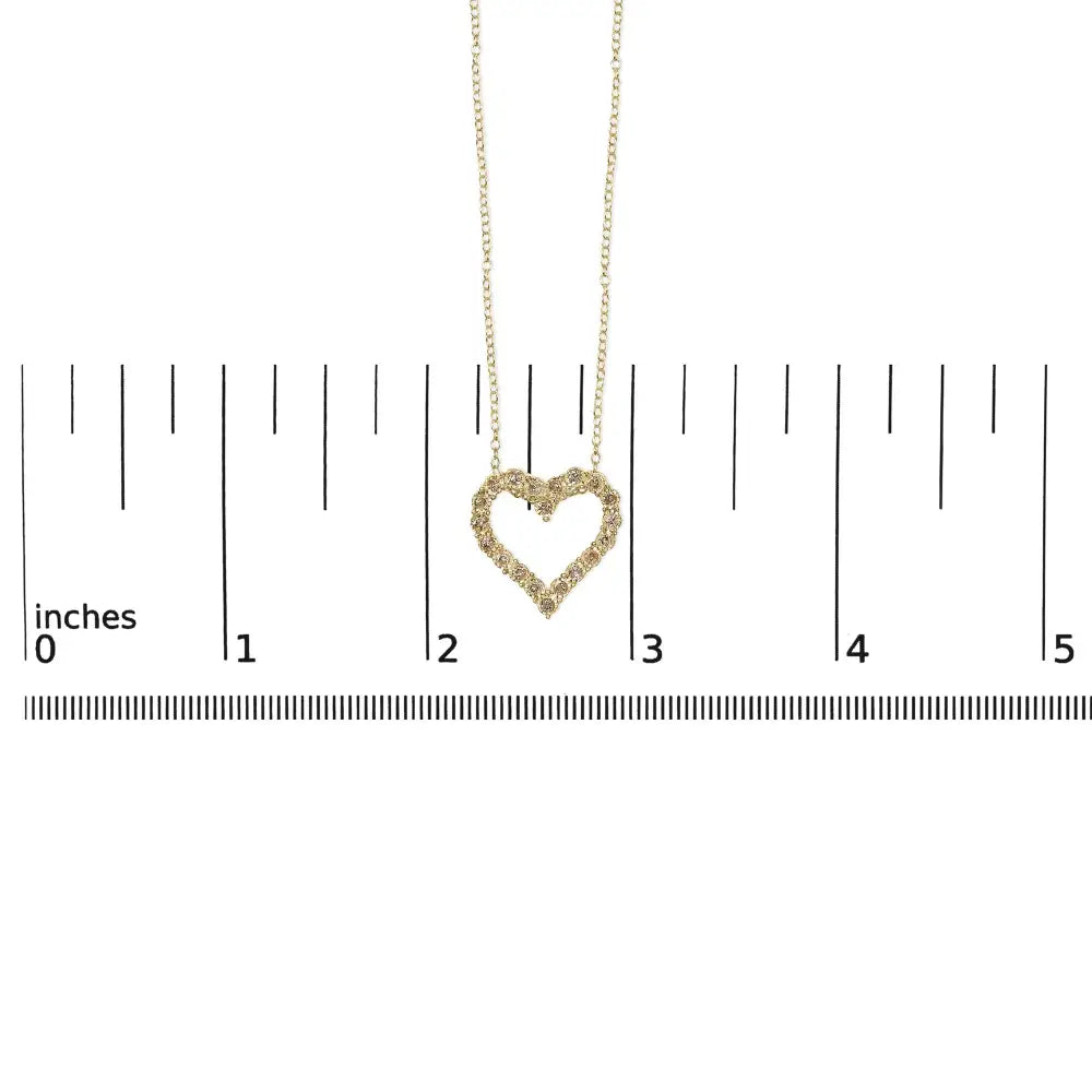 Champagne diamond miracle-plate heart pendant necklace in yellow gold-flashed sterling silver – 1/2 cttw bijoux-nyc