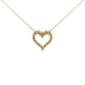 Champagne diamond miracle-plate heart pendant necklace in yellow gold-flashed sterling silver – 1/2 cttw bijoux-nyc