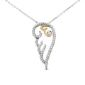 Diamond angel wing pendant necklace in yellow gold-plated sterling silver – 1/4 cttw bijoux-nyc direct