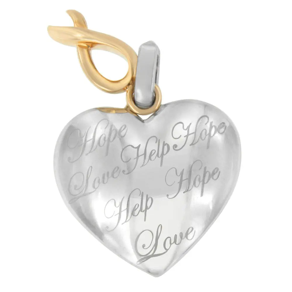 10K Yellow Gold Over Silver Heart Pendant Necklace - Bijoux-NYC Direct